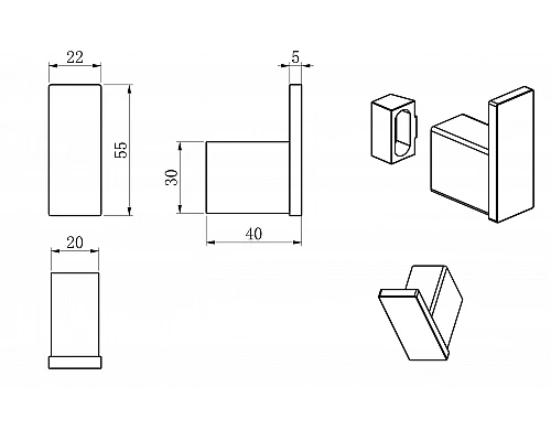 Заказать Крючок для ванной WONZON & WOGHAND, Черный матовый (WW-V2301-MB) в магазине сантехники Santeh-Crystal.ru
