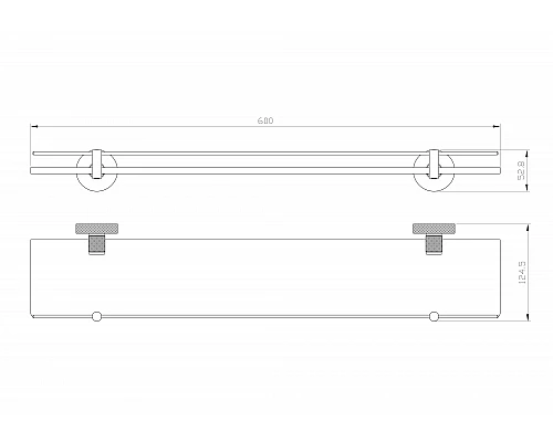Заказать Стеклянная полка для ванной WONZON & WOGHAND, Черный/Золото (WW-9227) в магазине сантехники Santeh-Crystal.ru