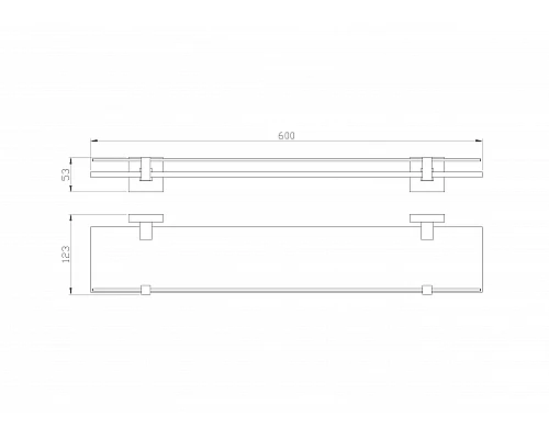 Приобрести Стеклянная полка для ванной WONZON & WOGHAND, Брашированный никель (WW-8927-BN) в магазине сантехники Santeh-Crystal.ru