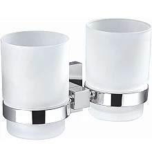 Два стакана для зубных щеток с держателем WONZON & WOGHAND, Хром (WW-8928)