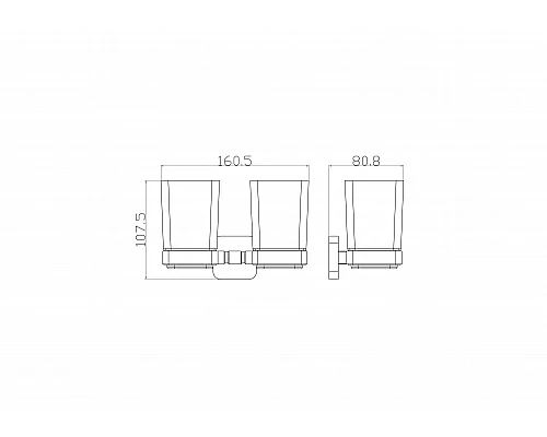 Заказать Два стакана для зубных щеток с держателем WONZON & WOGHAND, Хром (WW-6628) в магазине сантехники Santeh-Crystal.ru