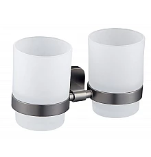 Два стакана для зубных щеток с держателем WONZON & WOGHAND, Темный графит (WW-9328)