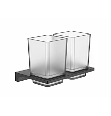 Два стакана для зубных щеток с держателем WONZON & WOGHAND, Темный графит (WW-9128-GM)