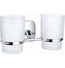Два стакана для зубных щеток с держателем WONZON & WOGHAND, Хром (WW-1801)