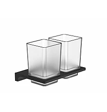 Два стакана для зубных щеток с держателем WONZON & WOGHAND, Черный (WW-9128-BL)