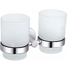 Два стакана для зубных щеток с держателем WONZON & WOGHAND, Хром (WW-8128)