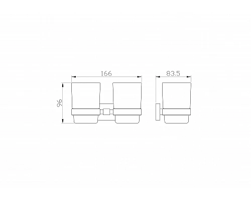 Два стакана для зубных щеток с держателем WONZON & WOGHAND, Темный графит (WW-9328-GM)