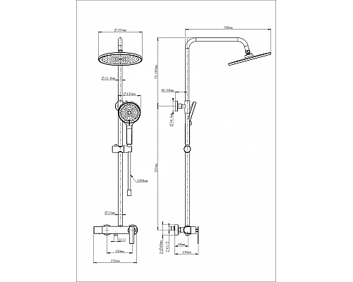 Душевая система с WONZON & WOGHAND, Хром (WW-B3517-CR)