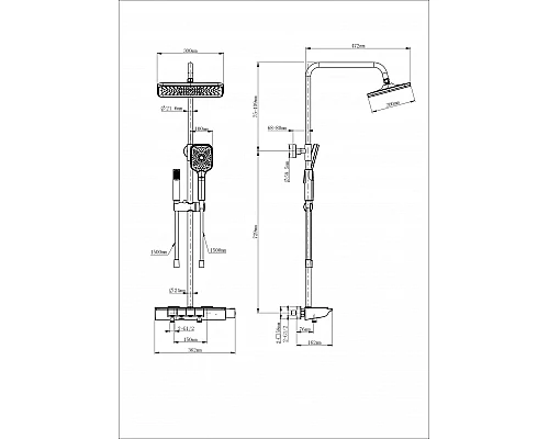 Душевая система с термостатом WONZON & WOGHAND, Хром (WW-B4174-CR)