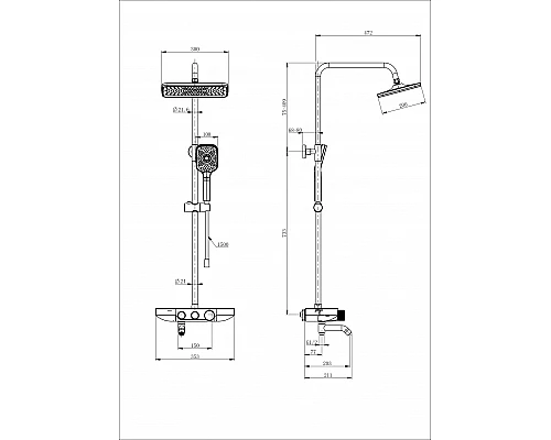 Душевая система с термостатом WONZON & WOGHAND, Белый матовый (WW-B3099-A-MW)