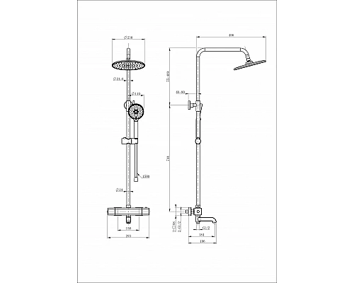 Купить Душевая система с термостатом WONZON & WOGHAND, Белый матовый (WW-A3007-T1-MW) в магазине сантехники Santeh-Crystal.ru