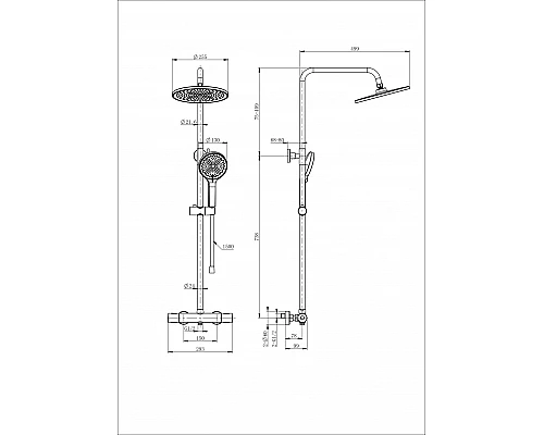 Душевая система с термостатом WONZON & WOGHAND, Белый матовый (WW-B3013-T1-MW)
