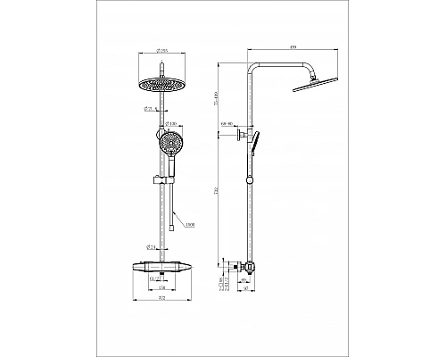 Душевая система с термостатом WONZON & WOGHAND, Белый матовый (WW-B3035-A1-MW)