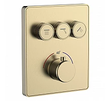 Термостатическая панель смесителя встраиваемая на 3 потребителя WONZON & WOGHAND, Брашированное золото (WW-INF323A-BG)