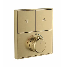 Термостатическая панель смесителя встраиваемая на 2 потребителя WONZON & WOGHAND, Брашированное золото (WW-INF362A-BG)