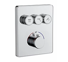 Термостатическая панель смесителя встраиваемая на 3 потребителя WONZON & WOGHAND, Хром (WW-INF323A-CR)