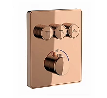Термостатическая панель смесителя встраиваемая на 3 потребителя WONZON & WOGHAND, Розовое золото (WW-INF323A-RG)