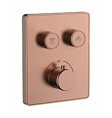 Термостатическая панель смесителя встраиваемая на 2 потребителя WONZON & WOGHAND, Брашированное розовое золото (WW-INF322A-BRG)