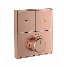 Термостатическая панель смесителя встраиваемая на 2 потребителя WONZON & WOGHAND, Брашированное розовое золото (WW-INF362A-BRG)