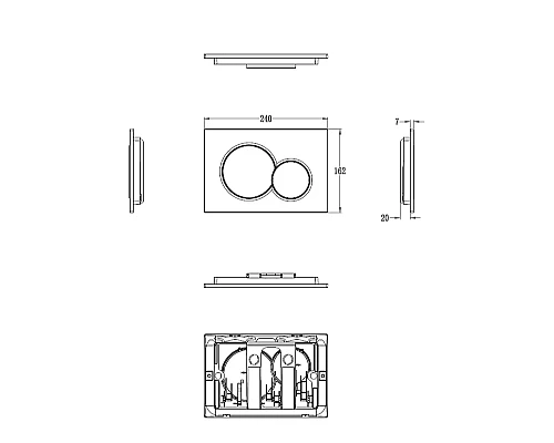 Кнопка смыва для инсталляции механическая WONZON & WOGHAND, Белый матовый (WW-IB232-MW)