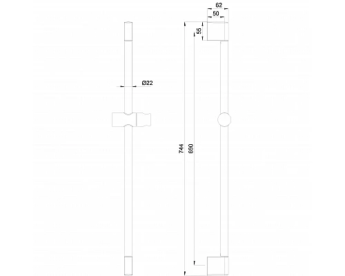 Стойка для душа WONZON & WOGHAND, Темный графит (WW-SL03-BGM)