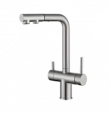 Смеситель для кухни с выдвижным изливом и подключением фильтра WONZON & WOGHAND, Брашированный никель (WW-88458018-BN)