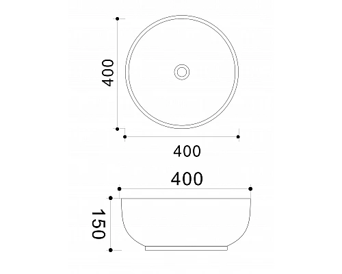 Накладная раковина круглая WONZON & WOGHAND ERIE, черный матовый (WW-RN4076-MB)