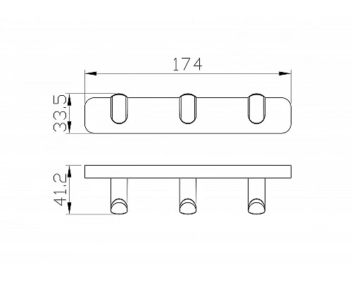 Вешалка с 3 крючками для ванной WONZON & WOGHAND GRAFFITY, Брашированный никель (WW-9335-BN)