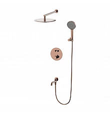 Душевая система с тремостатом WONZON & WOGHAND STICK, Розовое золото (WW-88929010-RG)