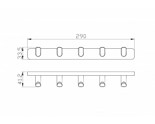 Вешалка с 5 крючками для ванной WONZON & WOGHAND GRAFFITY, Брашированное золото (WW-9355-BG)