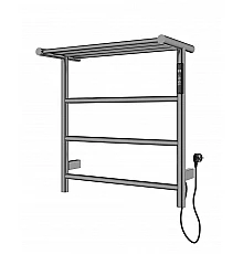 Полотенцесушитель электрический с полкой WONZON & WOGHAND, Темный графит (WW-AL402-GM)