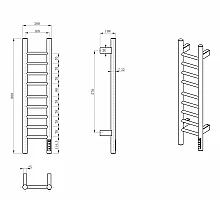 Полотенцесушитель электрический WONZON & WOGHAND, Черный матовый (WW-AL4092-MB)