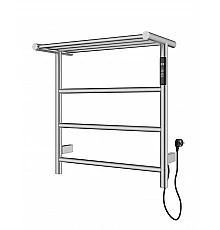 Полотенцесушитель электрический с полкой WONZON & WOGHAND, Брашированный никель (WW-AL402-BR)