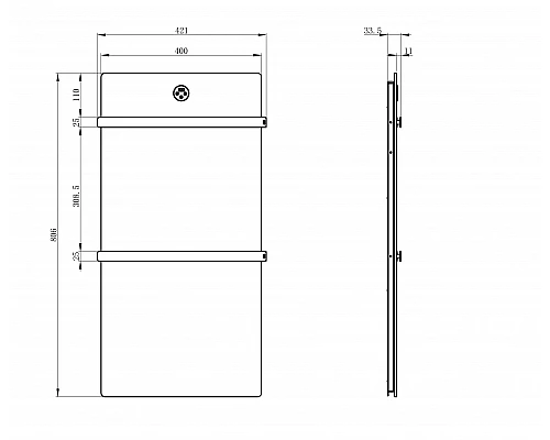 Купить Полотенцесушитель электрический с греющей плитой Серый мрамор WONZON & WOGHAND, Темный графит (WW-A502-GM) в магазине сантехники Santeh-Crystal.ru
