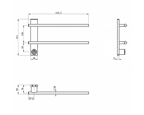 Полотенцесушитель электрический WONZON & WOGHAND, Брашированный никель (WW-AL342-BR)