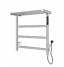 Полотенцесушитель электрический с полкой WONZON & WOGHAND, Хром (WW-AL402-CR)