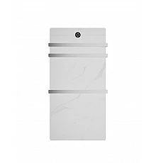 Полотенцесушитель электрический с греющей плитой Белый мрамор WONZON & WOGHAND, Брашированный никель (WW-A503-BR)