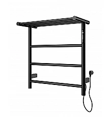 Полотенцесушитель электрический с полкой WONZON & WOGHAND, Черный матовый (WW-AL402-MB)