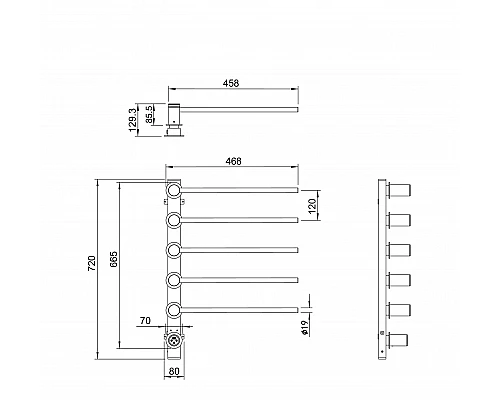 Приобрести Полотенцесушитель электрический встраиваемый WONZON & WOGHAND, Темный графит (WW-AL315-GM) в магазине сантехники Santeh-Crystal.ru