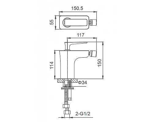 Смеситель для биде Wonzon & Woghand Shark, Хром (WW-485001-CR)