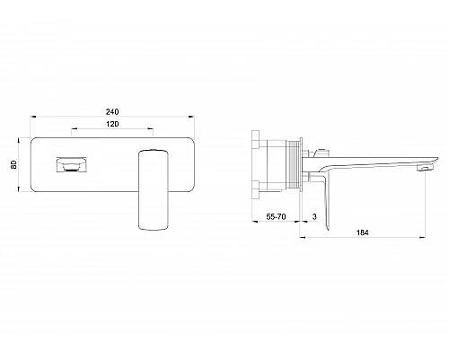 Заказать Смеситель для раковины встраиваемый WONZON & WOGHAND, Брашированное золото (WW-88869003-BG) в магазине сантехники Santeh-Crystal.ru