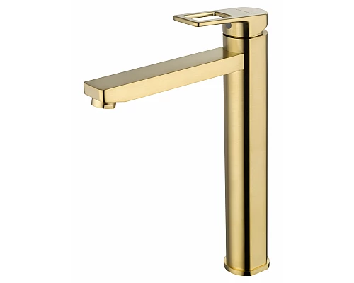 Смеситель для раковины высокий WONZON & WOGHAND FRAME, Брашированное золото (WW-88239010- BG)