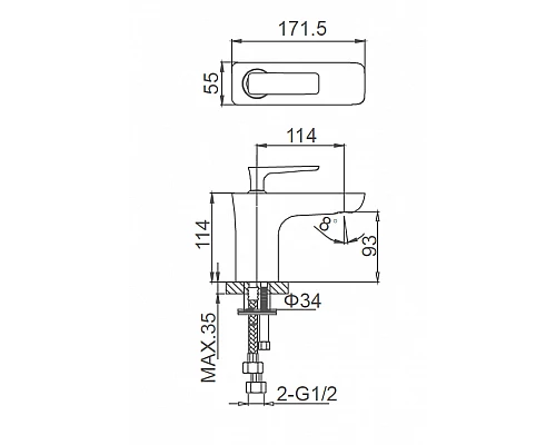Смеситель для раковины Wonzon & Woghand Shark, Хром (WW-481101-CR)