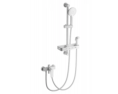 Приобрести Смеситель для ванны с душевым гарнитуром WONZON & WOGHAND, Белый матовый (WW-A31003-MW) в магазине сантехники Santeh-Crystal.ru