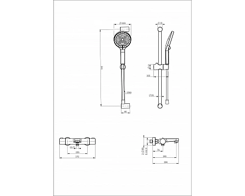 Заказать Смеситель для ванны с душевым гарнитуром и термостатом WONZON & WOGHAND, Хром (WW-C2018-A-CR) в магазине сантехники Santeh-Crystal.ru
