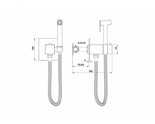 Приобрести Смеситель с гигиеническим душем и термостатом, встраиваемая WONZON & WOGHAND, Брашированное золото (WW-88829910-BG) в магазине сантехники Santeh-Crystal.ru