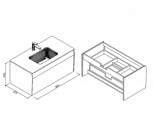 Тумба с раковиной AltroBagno Sicilia 1000