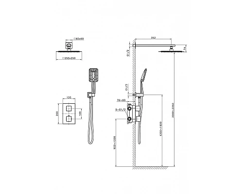 Душевая система с термостатом AltroBagno Aperto 040104 NeOp