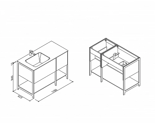Тумба с раковиной AltroBagno Forlì  1200