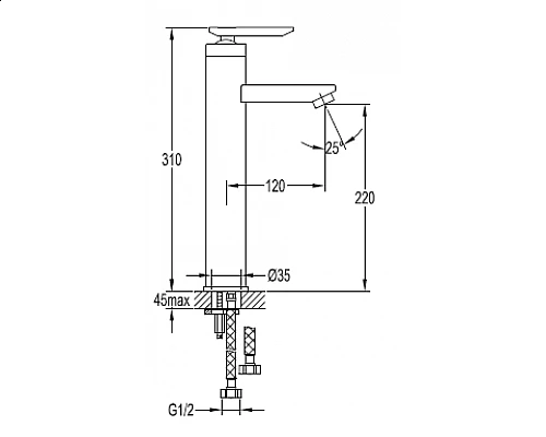 Смеситель на раковину Cezares SIESTA-F-LC-01-W0